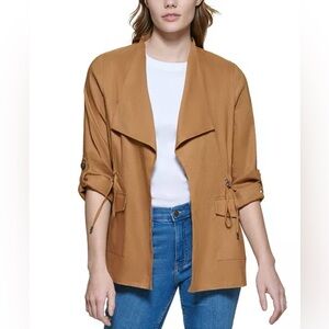 Calvin Klein Women's Brown Linen Blazer/Jacket. Size Medium. Perfect for Fall!!